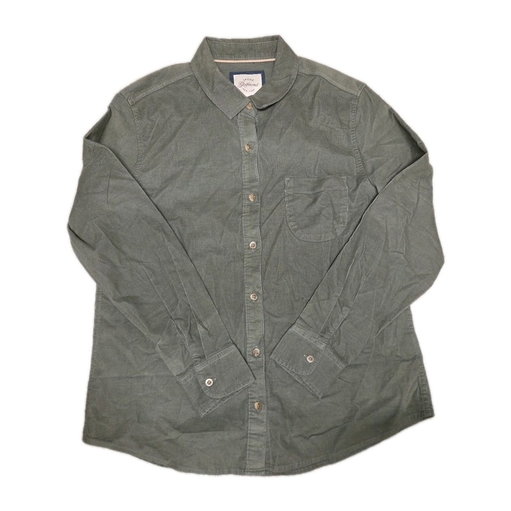 Jachs Women's Long Sleeve Button Up Green Top Medium
